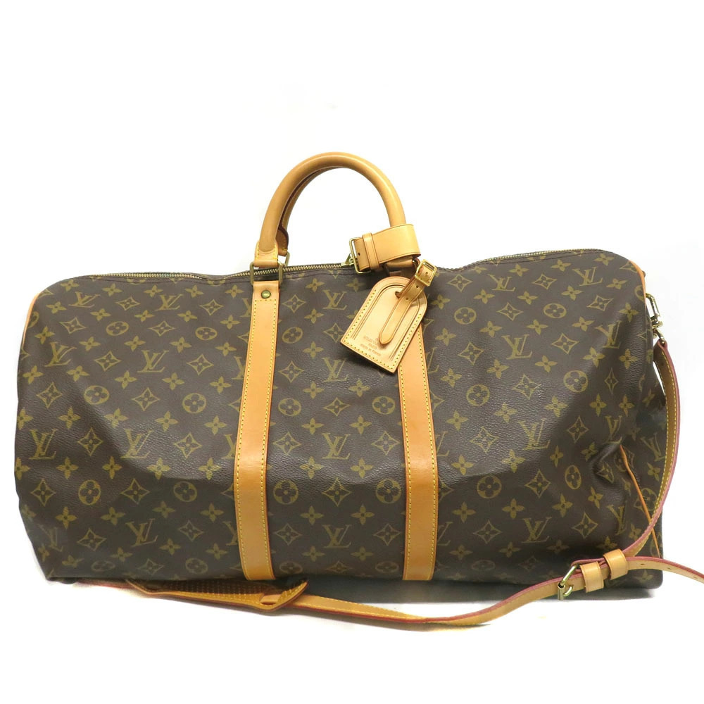Louis Vuitton Keepall Bandouliere Monogram Travel Bag Canvas Leather Brown